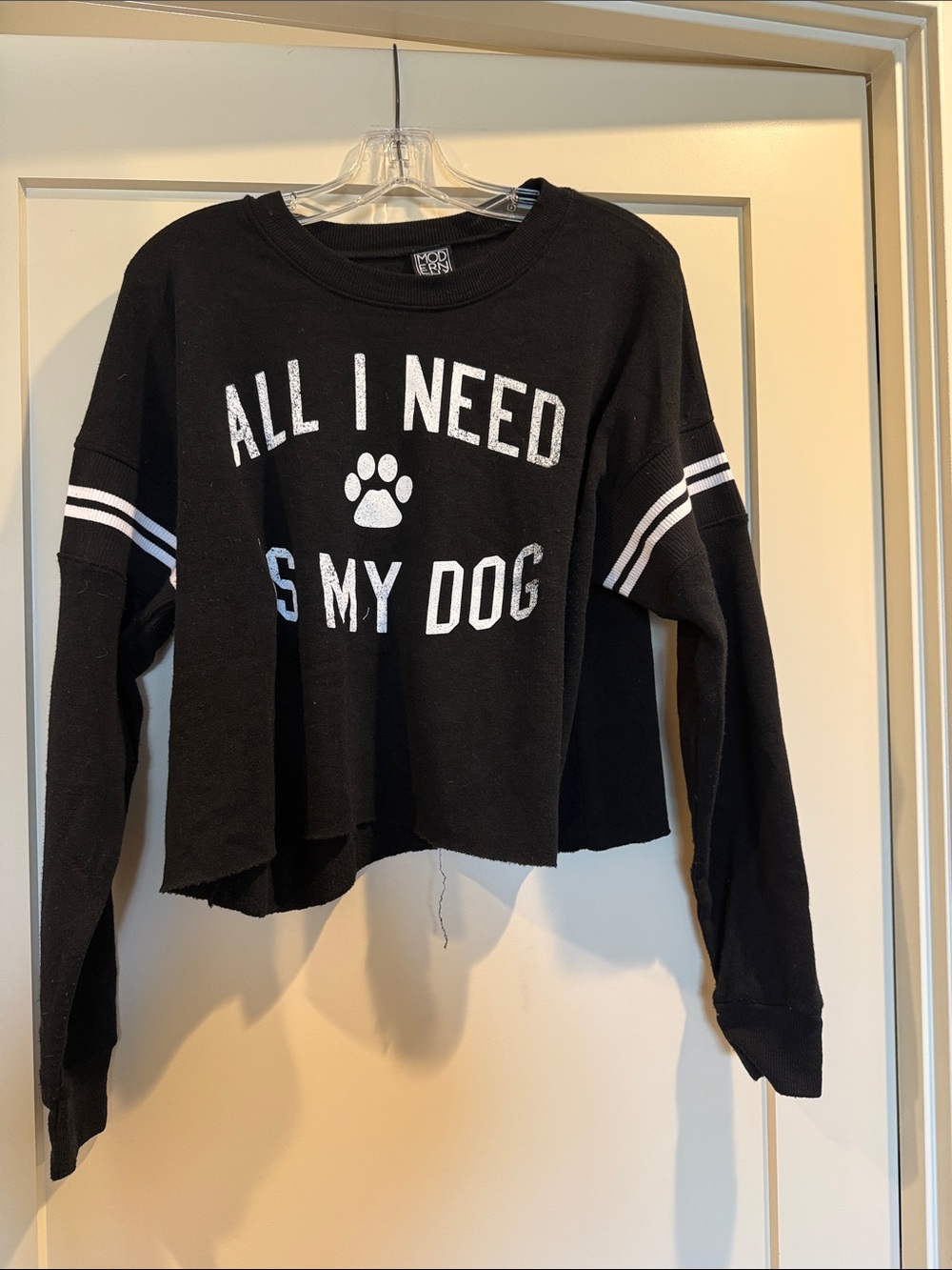 Modern Lux "all I need is my dog" cropped sweatshirt